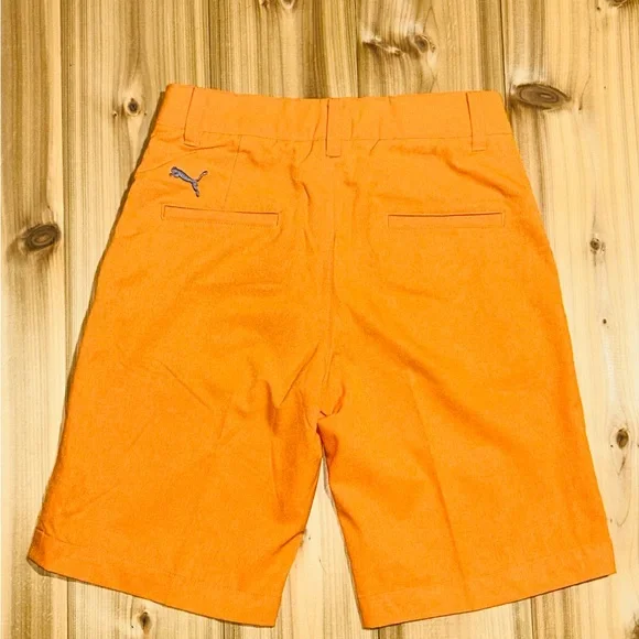 PUMA Boys Golf Shorts Size Small 7/8 in Orange - Picture 7 of 8